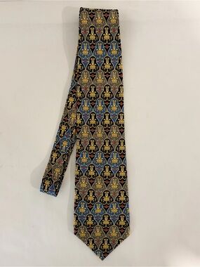GIANNI VERSACE SILK TIE 90'S BAROQUE RED GOLD vintage